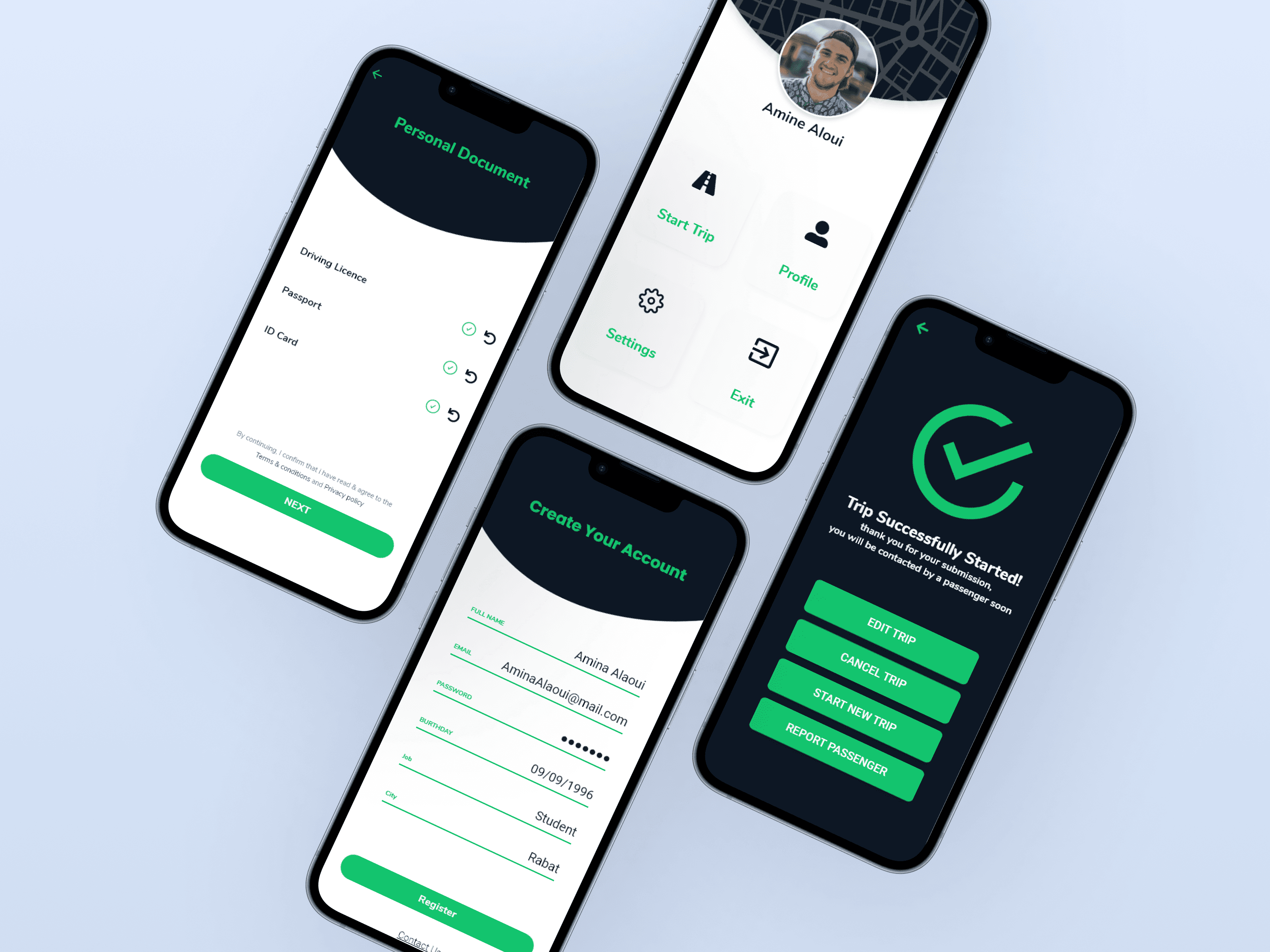 A two screens of the home page of the website
