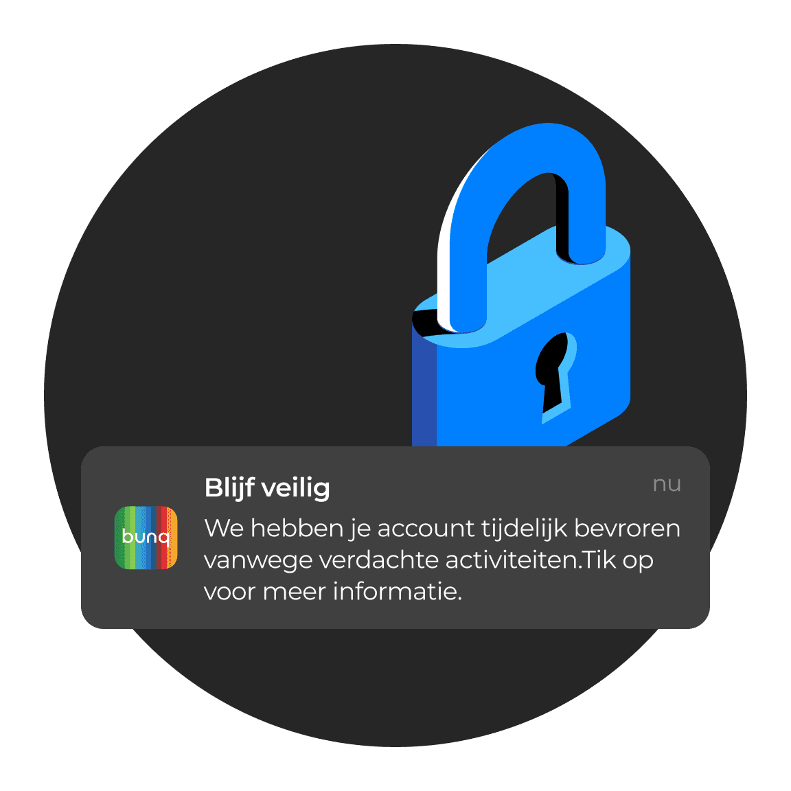 Met de veiligheidsmodus in de bunq-app kun je de rekeningactiviteit vergrendelen