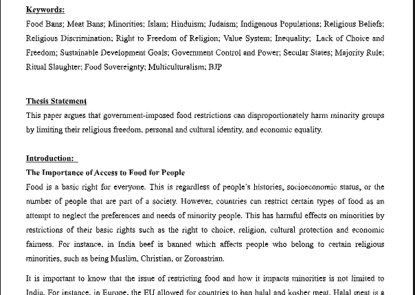 RISE Research student's research paper on human rights and public policy at journal of emerging investigators