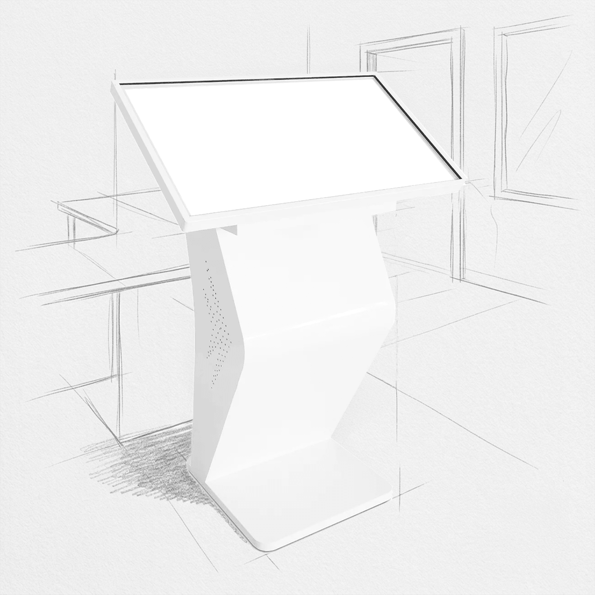 Interaktiver Touch-Kiosk im Pult-Format für Wegeleitung und Info