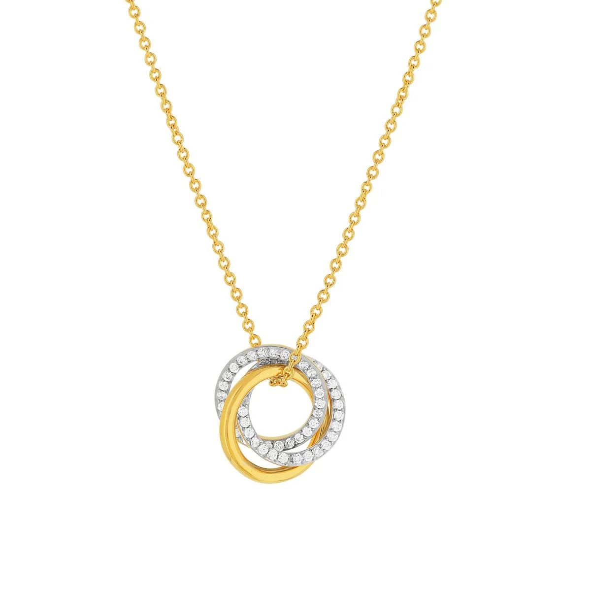 Collier en plaqué or serti d'oxydes de zirconium