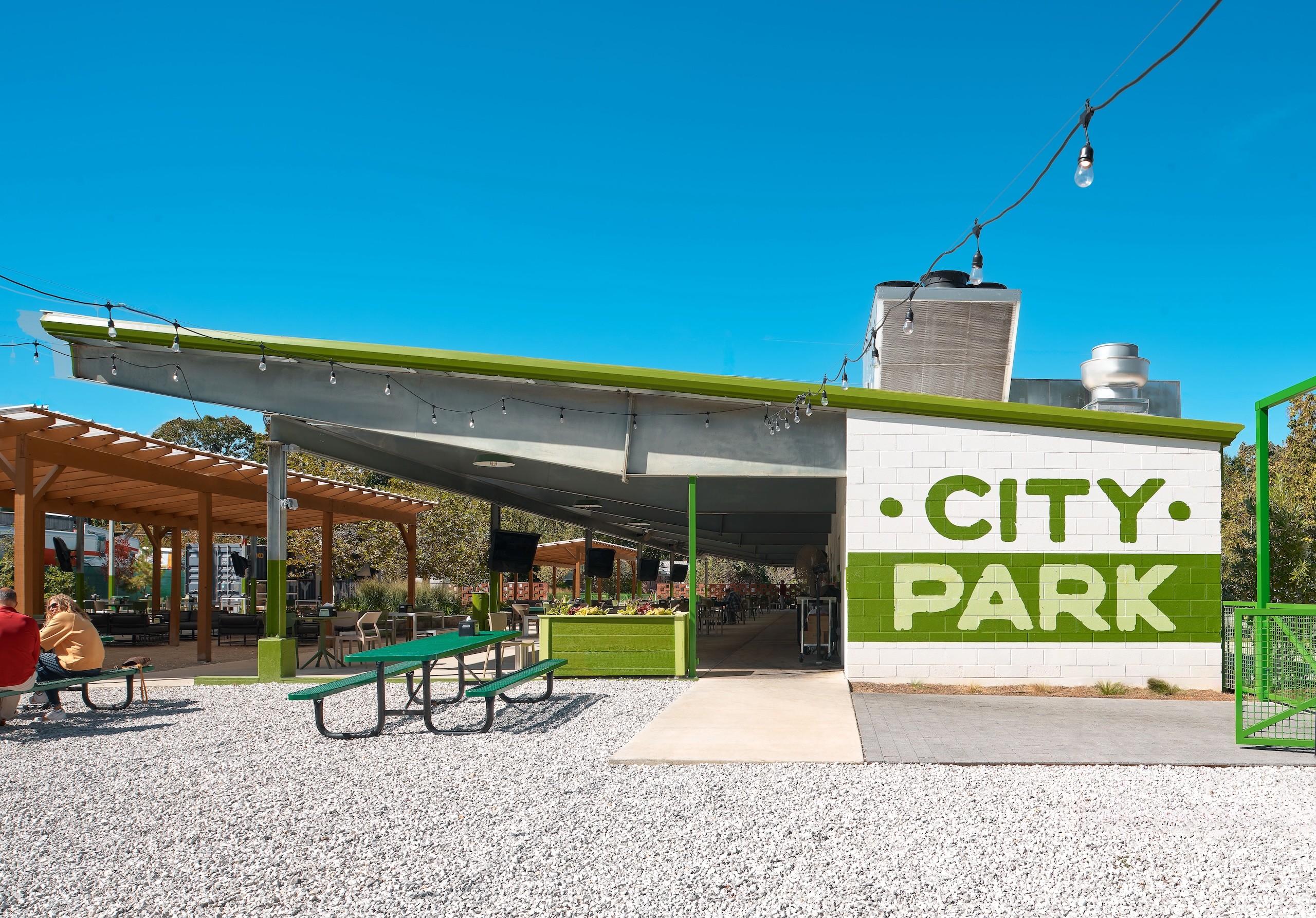 City Park outdoor restaurant and bar in Fayetteville, AR