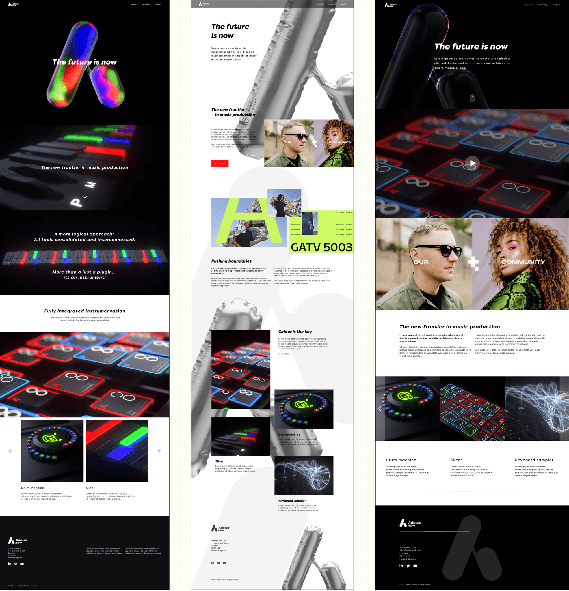 All Our Minds website design concepts