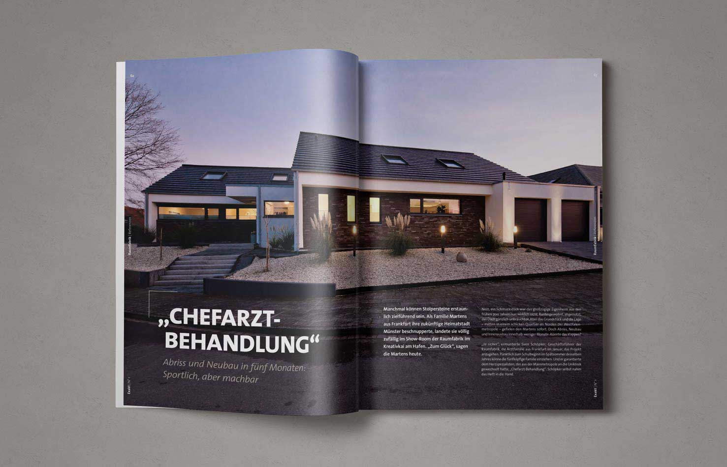 Doppelseite im Exakt Magazin – journalistische Inhalte modern aufbereitet