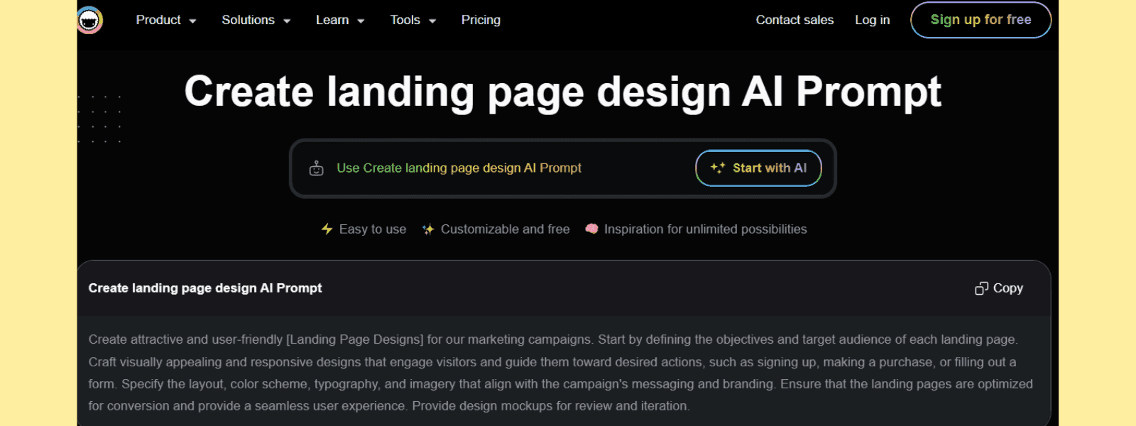 Taskade AI landing page builder software