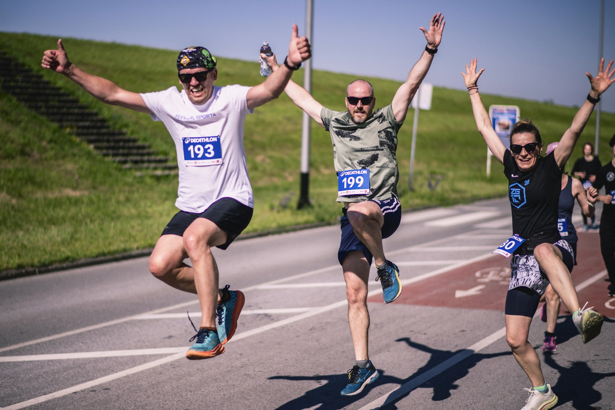 Runners participating in a Decathlon race in Jarun. 
