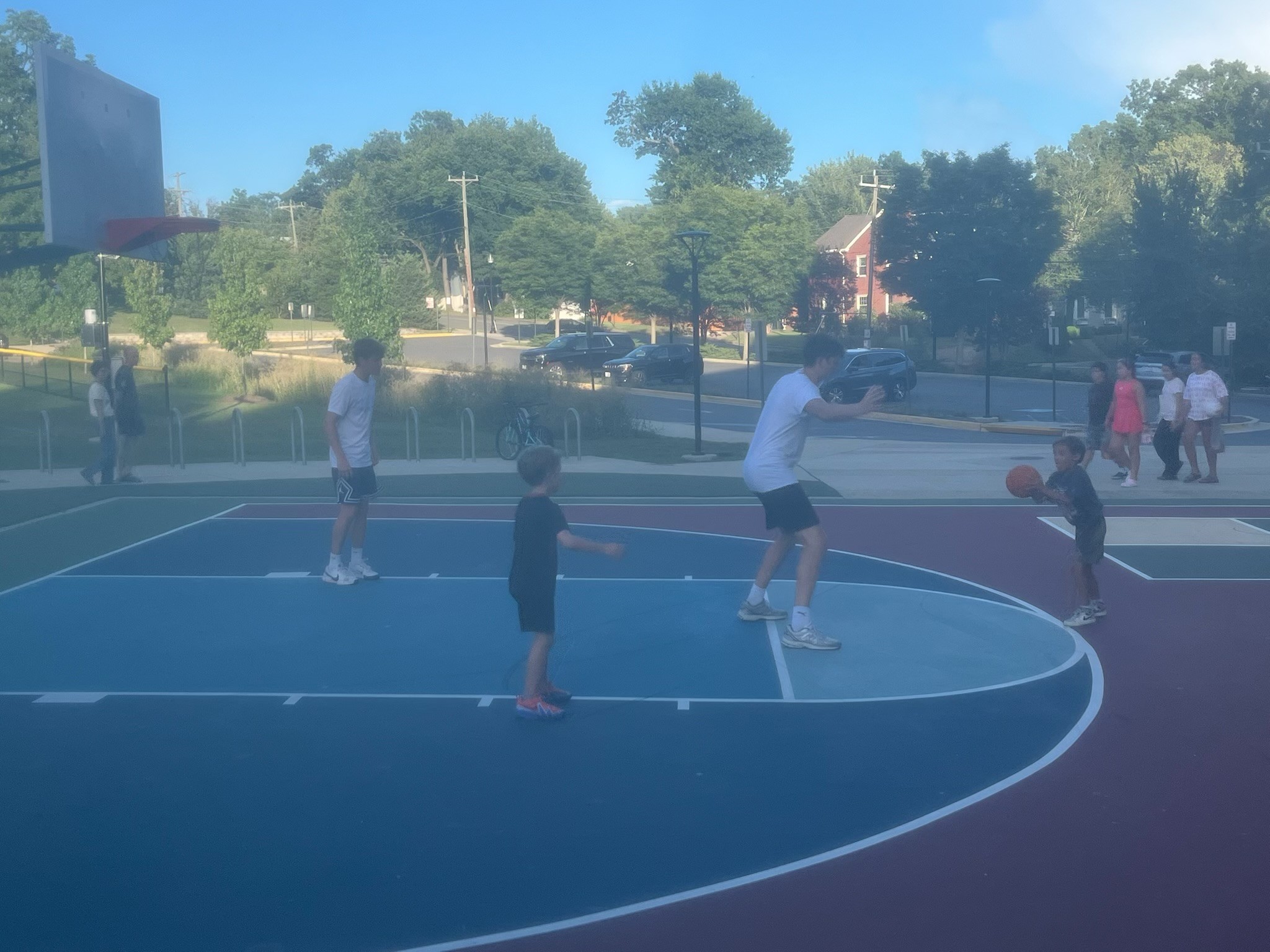 Basketball team training together