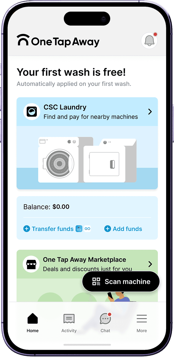 Screenshot of the main dashboard with gradients as background