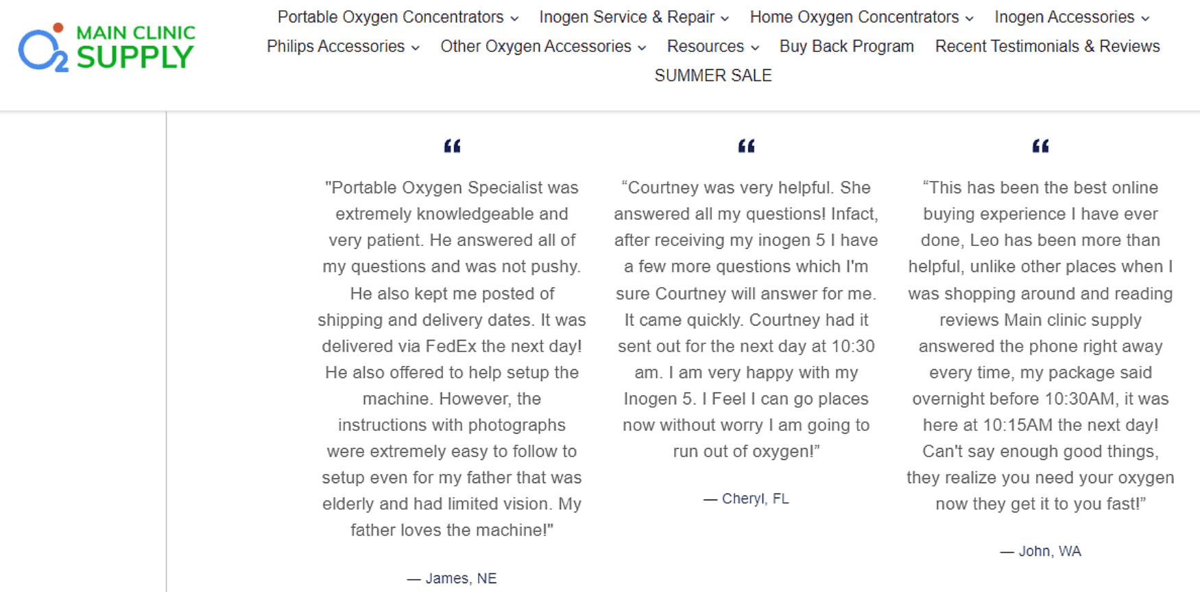 Testimonials block example