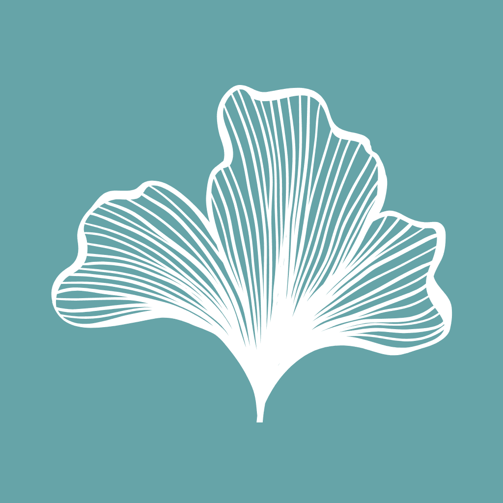 Blue leaf line drawing