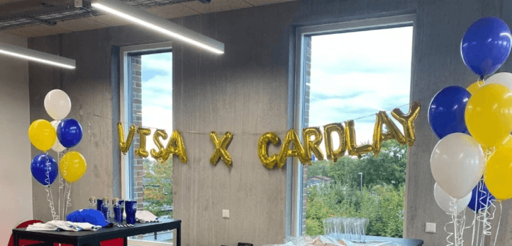 Celebration of Cardlay and Visa partnering.