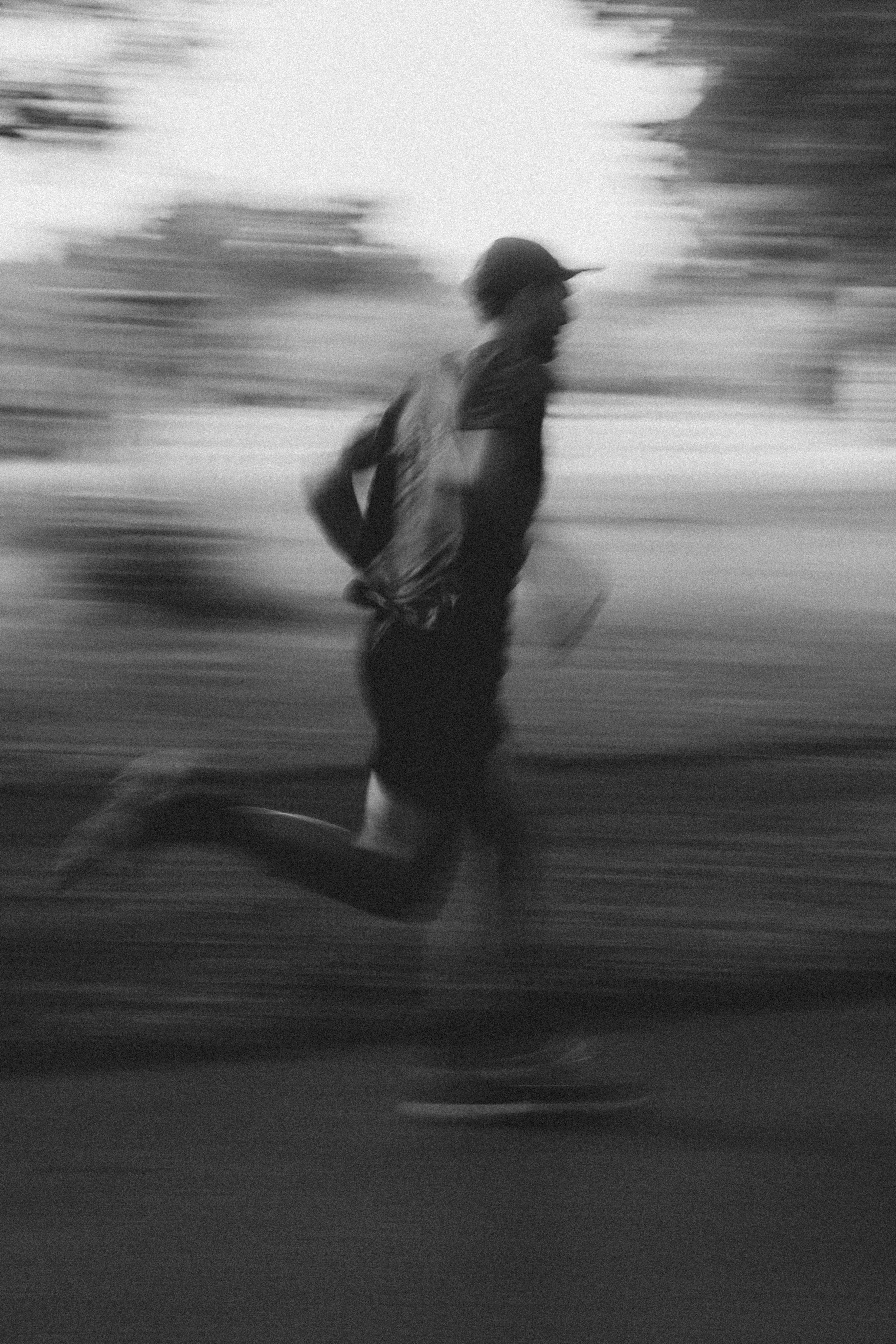 A runner with a blue sky in the background