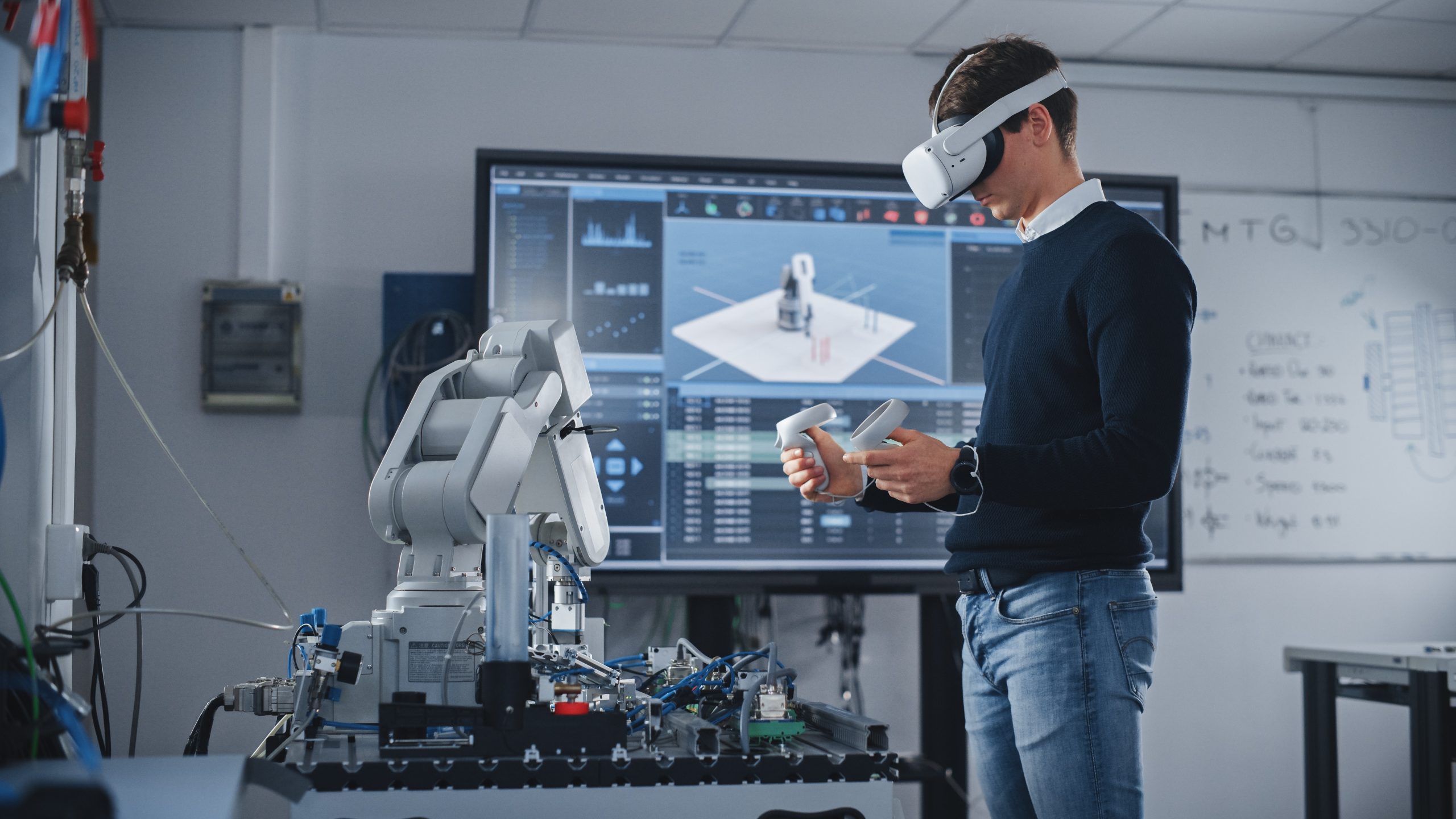 Virtual reality being used by an engineer