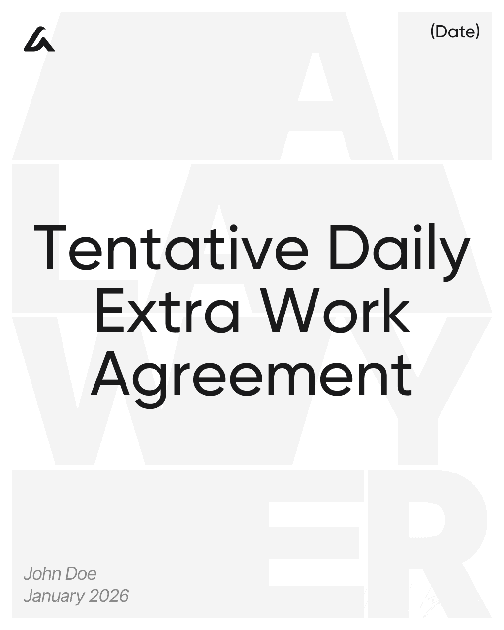 Tentative Daily Extra Work Agreement