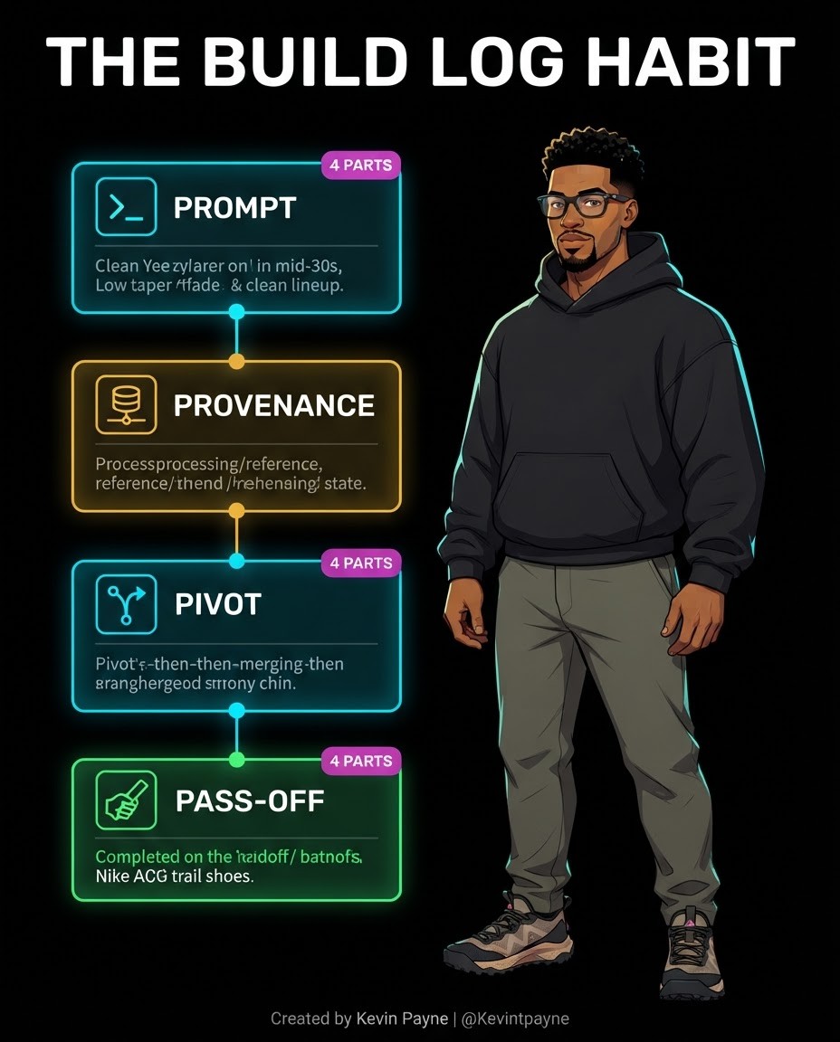 The build log habit: prompt, provenance, pivot, pass-off