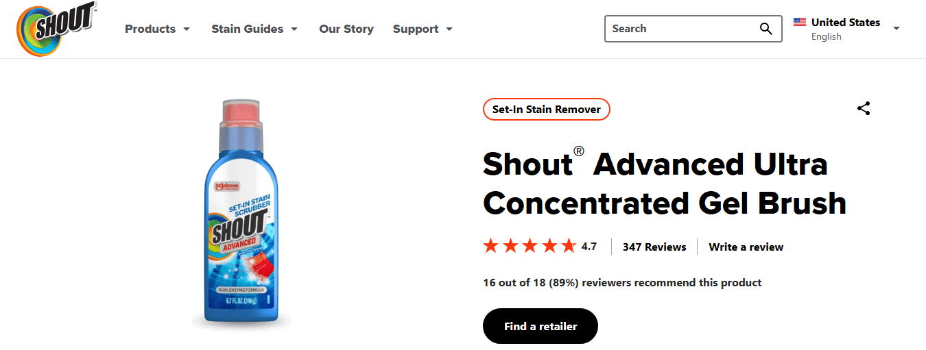 Shout Advanced Ultra Concentrated Gel Stain Remover