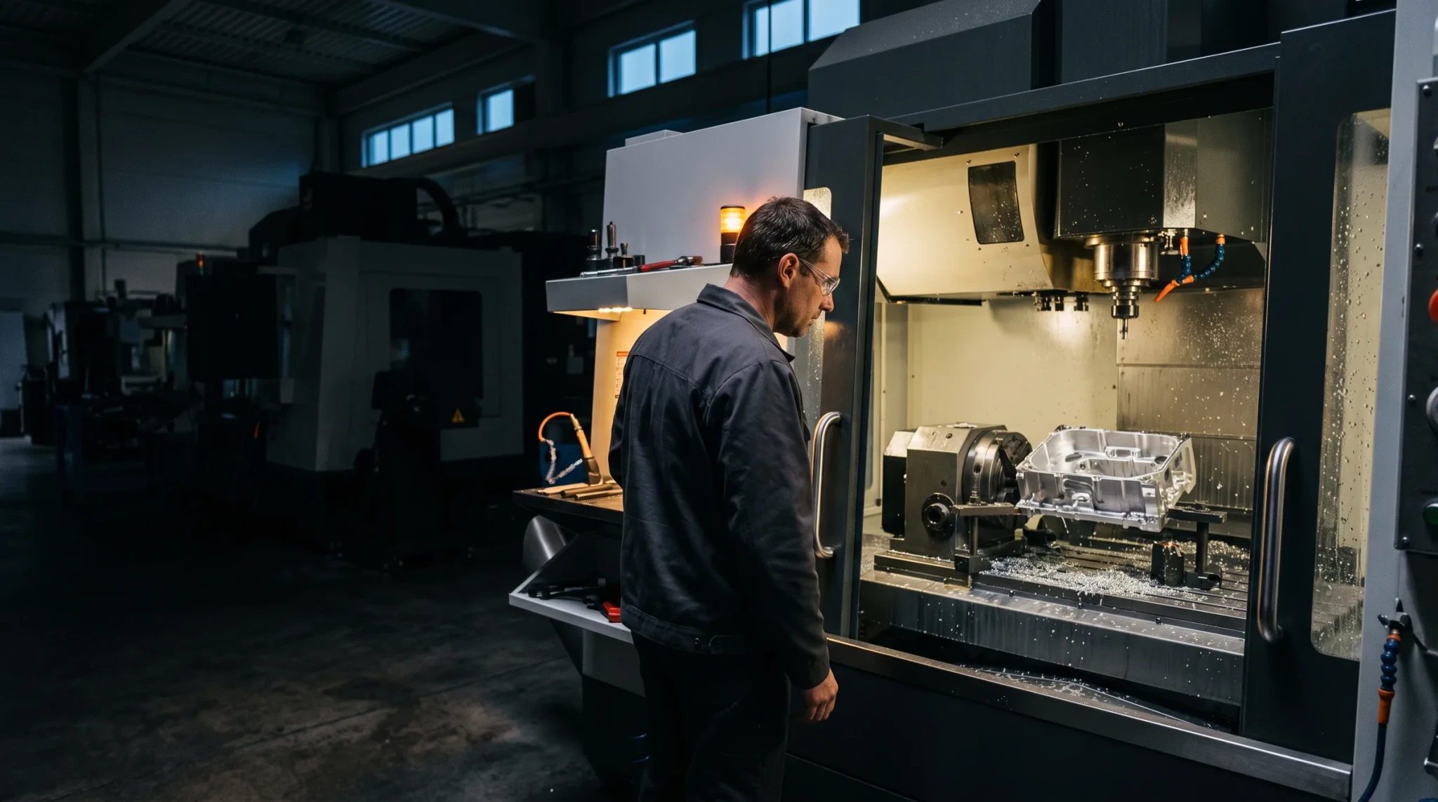 CNC machining. 5-axis milling and turning in aluminium, steel and titanium.
