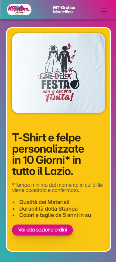 pagina di e-shop di prodotto personalizzato di una attività di artigianato laboratoriale a roma