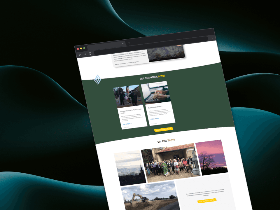 Maquette de la page d'accueil du site internet de la mairie de Cuélas partie 2