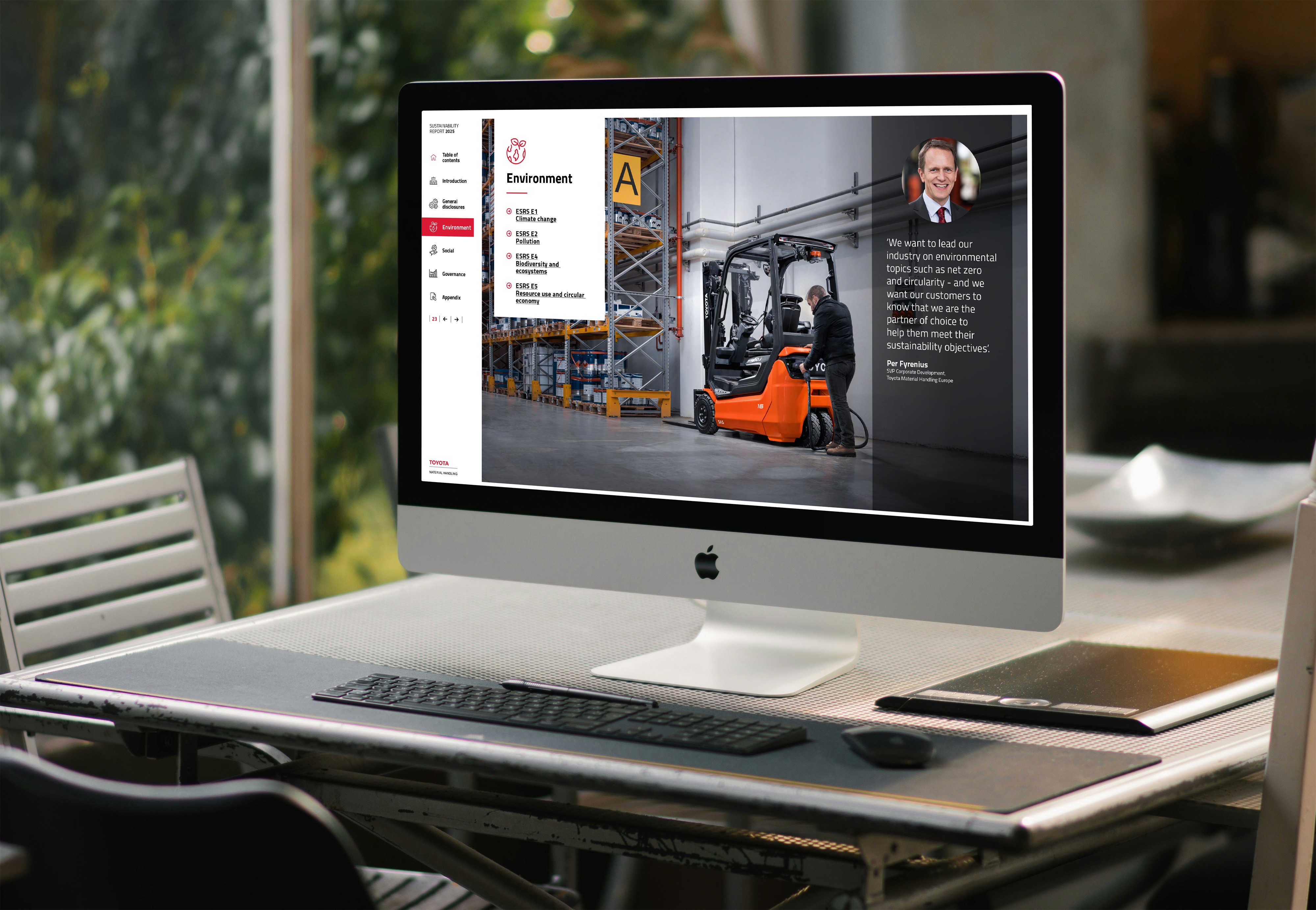Image of Toyota Material Handlings Sustainability Reports