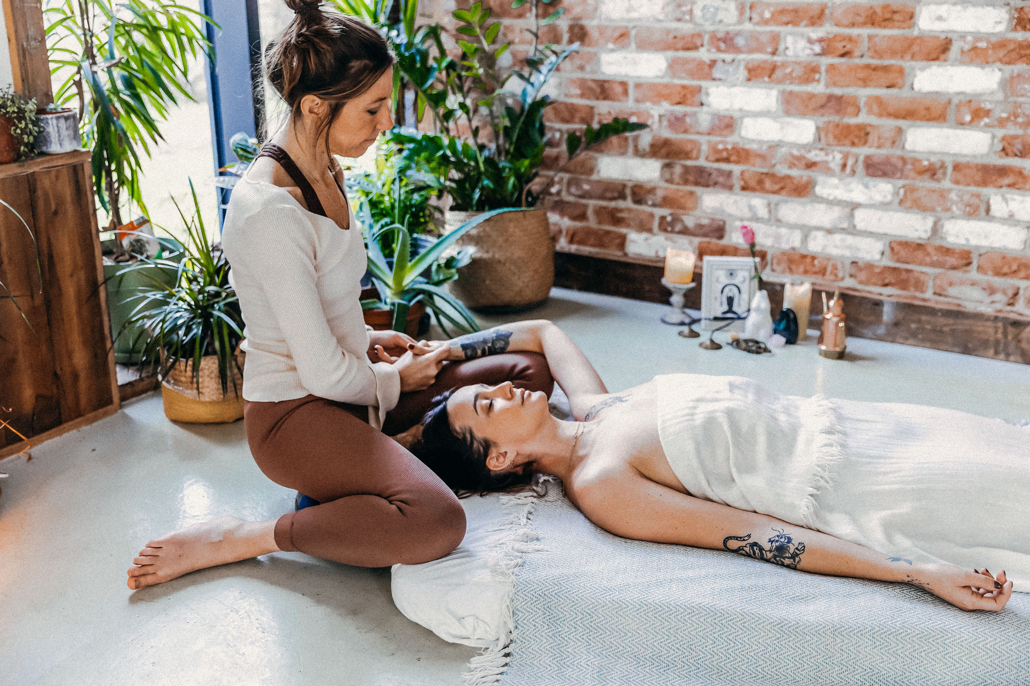 woman giving another woman a massage