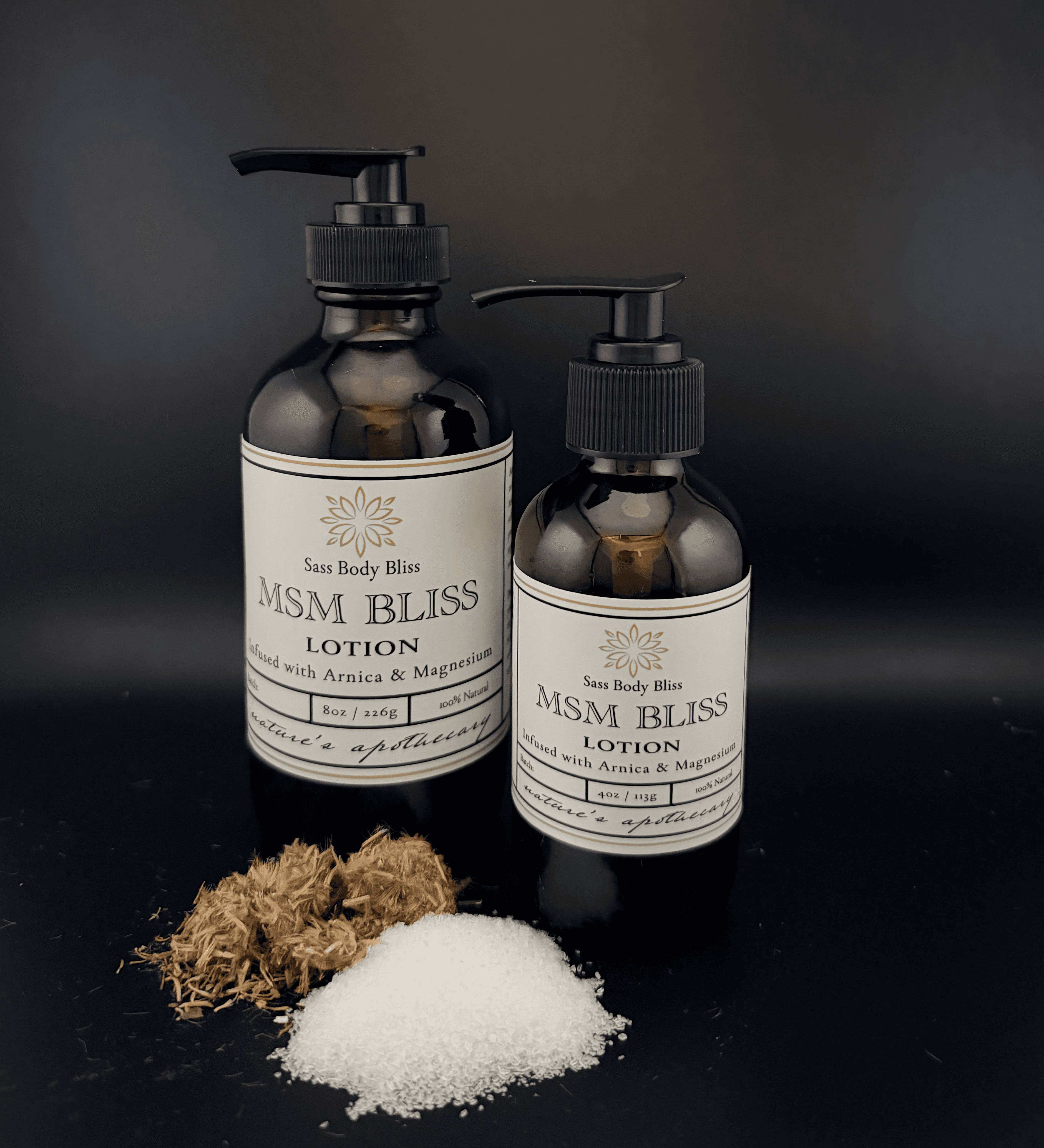 MSM Bliss Lotion styled product photograph