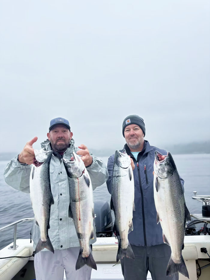 Limiting out Puget Sound Salmon t a seattle fishing charter boat