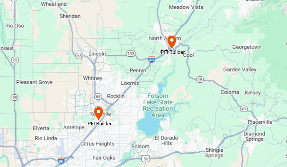 A map picture of PEI Builder's bathroom remodeling offices