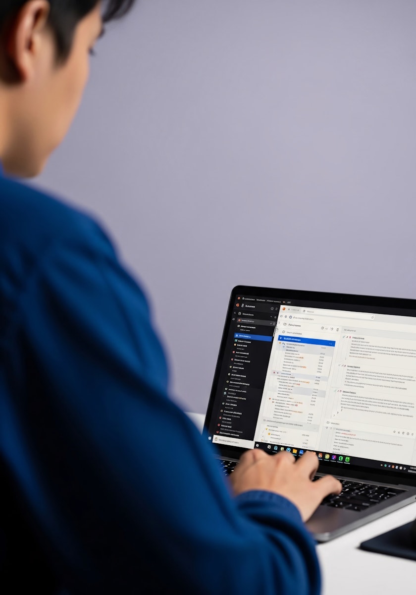 Man wearing a blue shirt