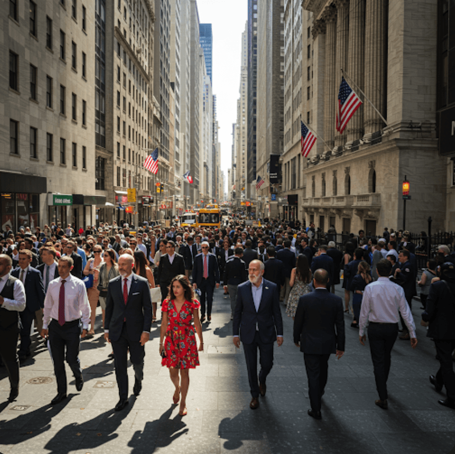 Crowd on Wall Street