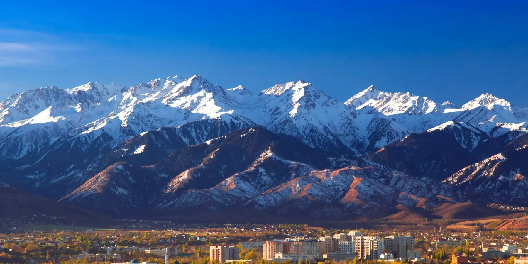 Snow-covered mountain range