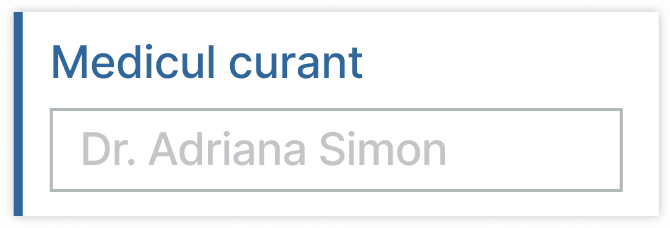 Selectarea medicului curant pentru analiza datelor pacientului.