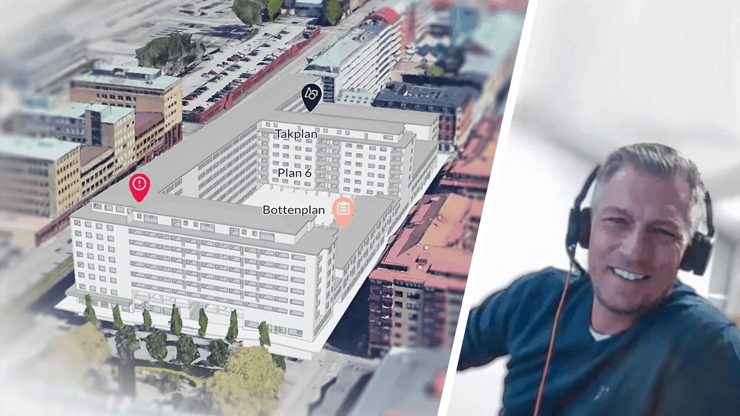 Patrick Backelin, property network manager at Balder, mapping technical data in Vyer