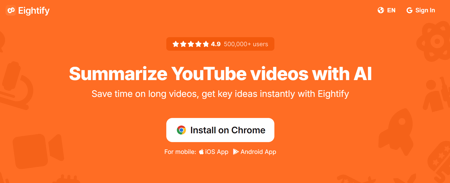 eightify - YouTube Summary With ChatGPT & Claude Chrome Extension