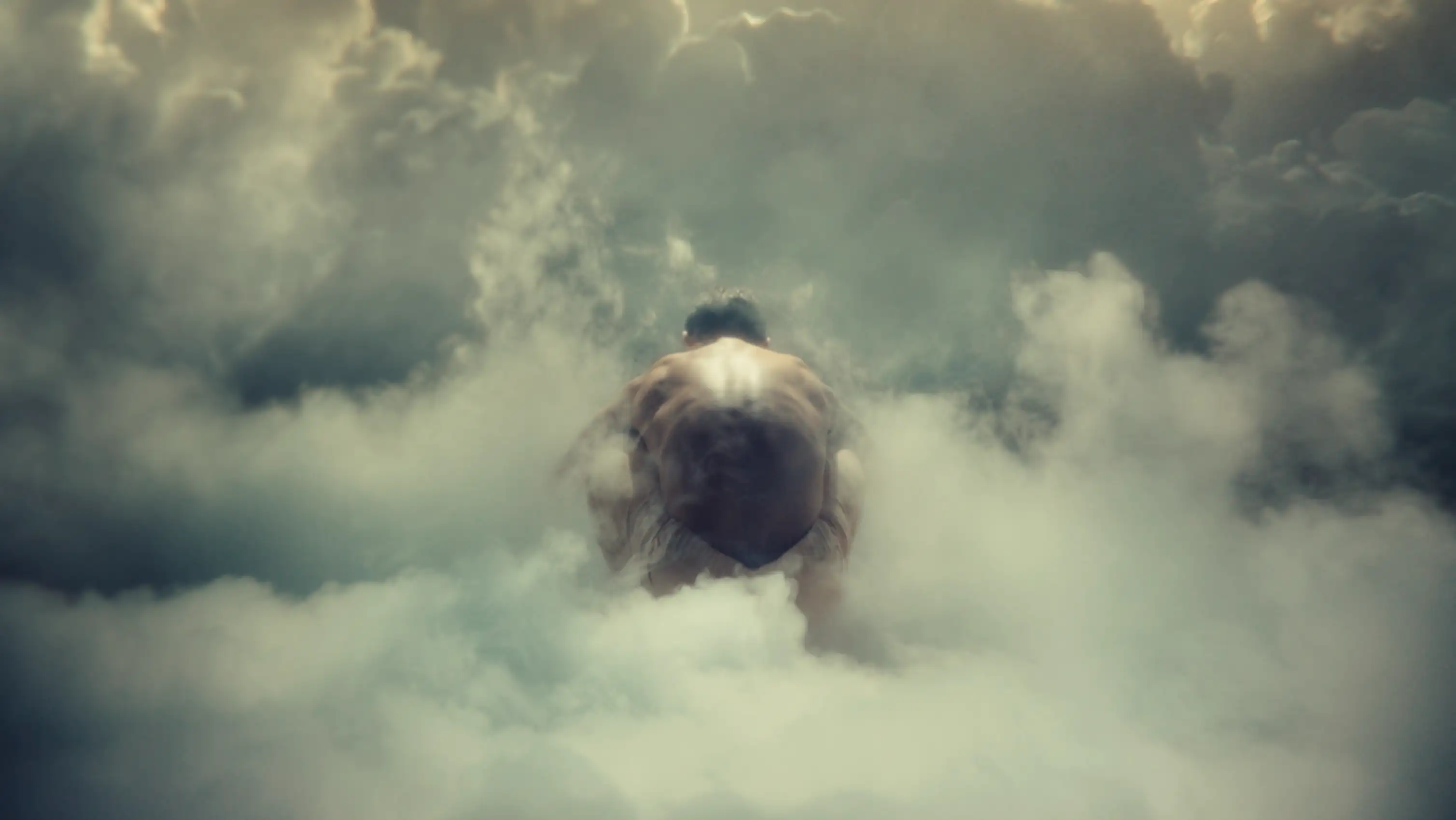 Smoke on a grey background