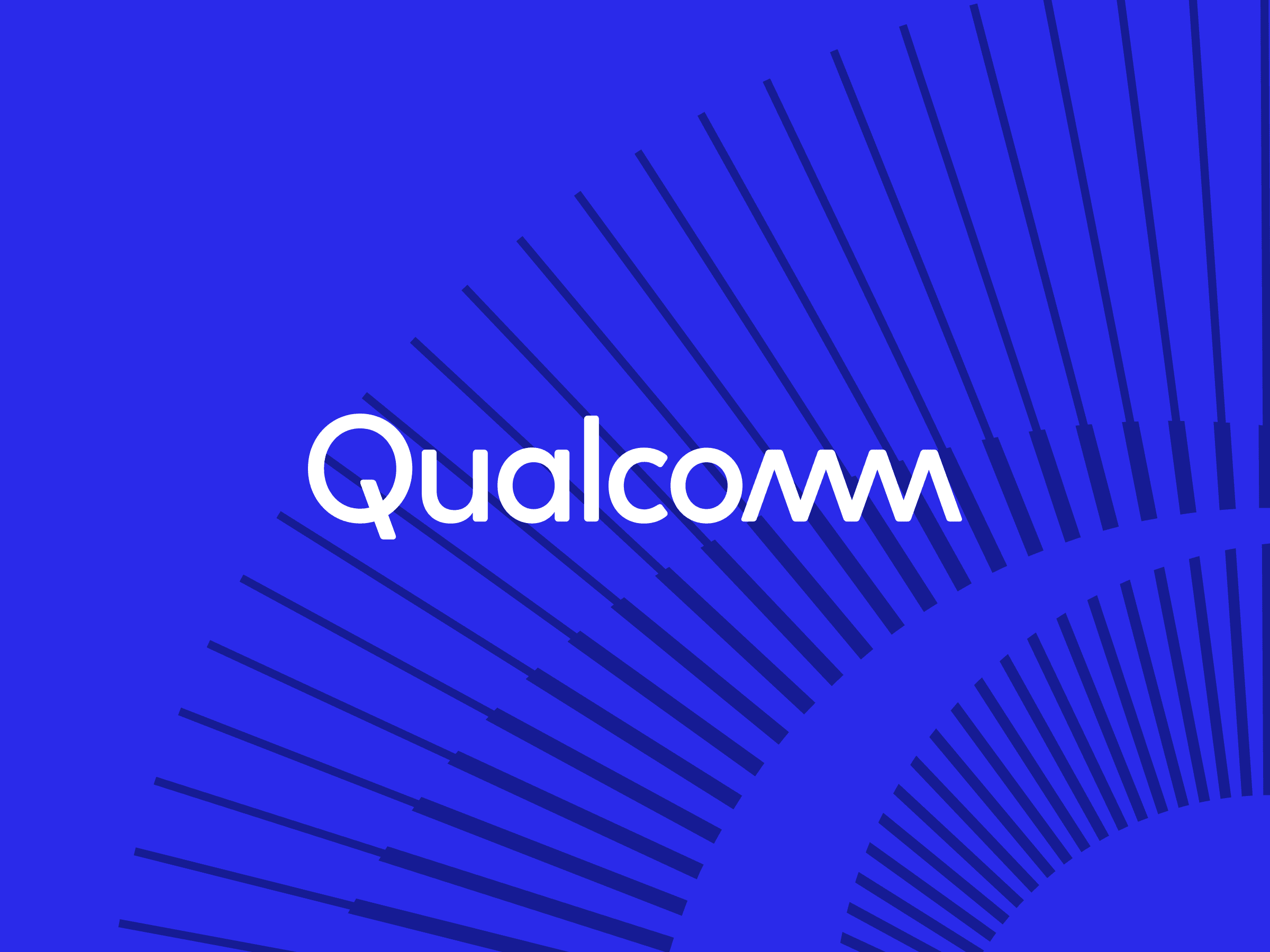 A mosaic of application icons forming the Qualcomm 'Q'.