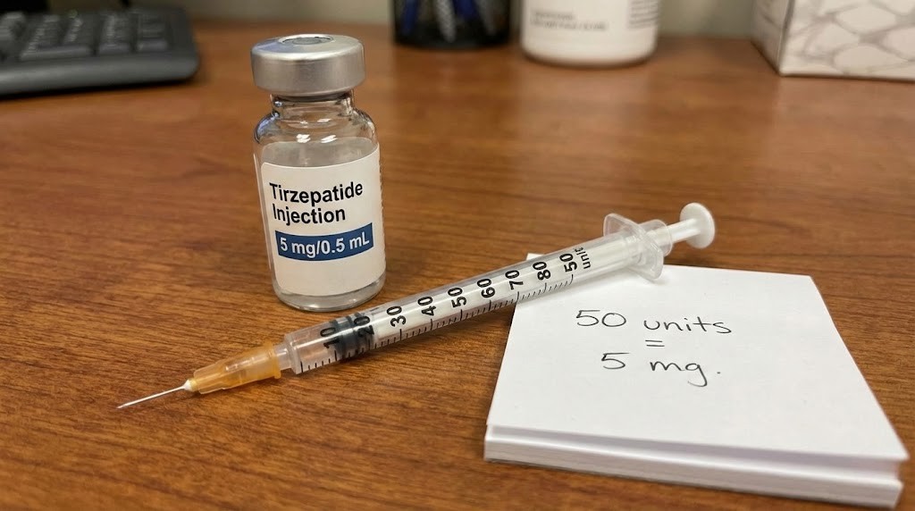 How many mg is 50 units of tirzepatide