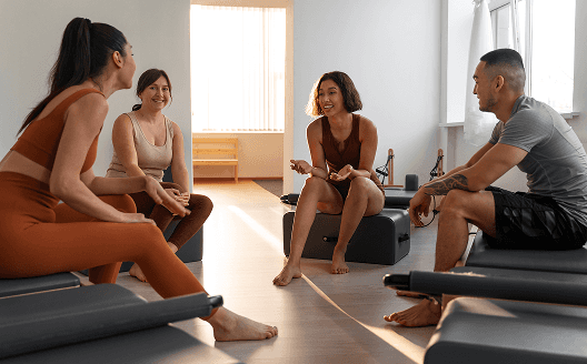 Group of people talking to each other