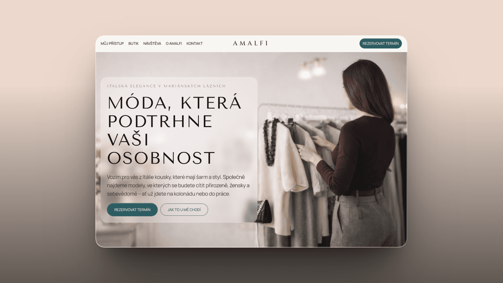 Open, angled view of a MacBook Air with a mockup design on the screen. Background is light gray, creating a sleek and modern look.