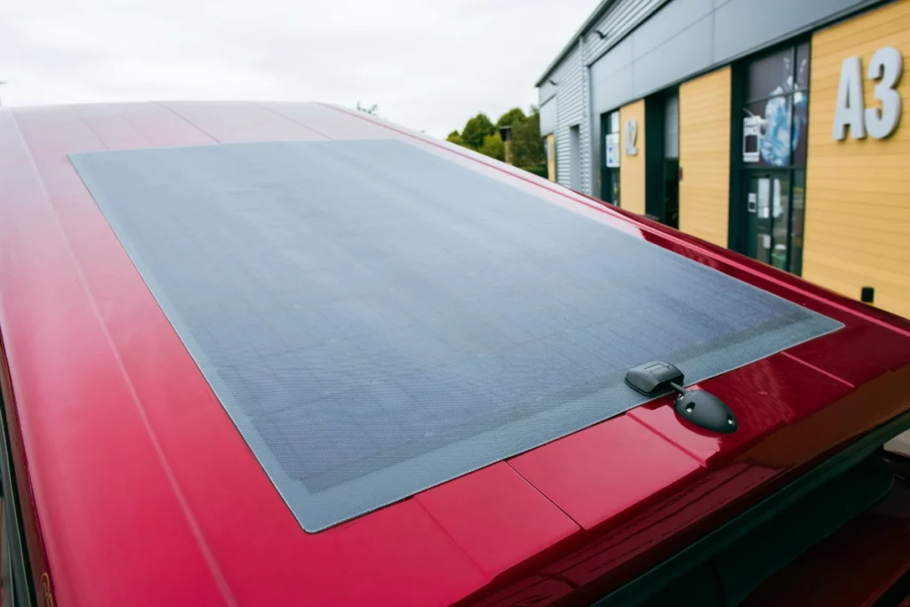 Solar panels ontop of campervan