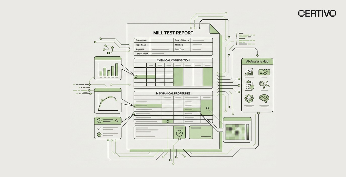 Mill test report explained showing complete versus incomplete MTR documents with missing compliance data