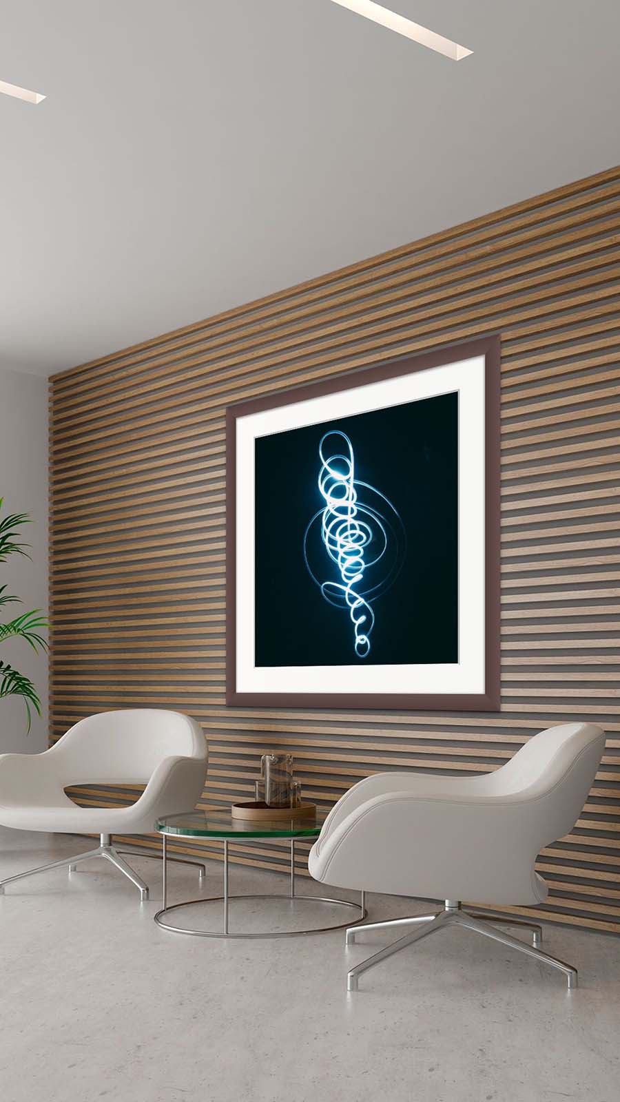 Abstract art framed in a wall