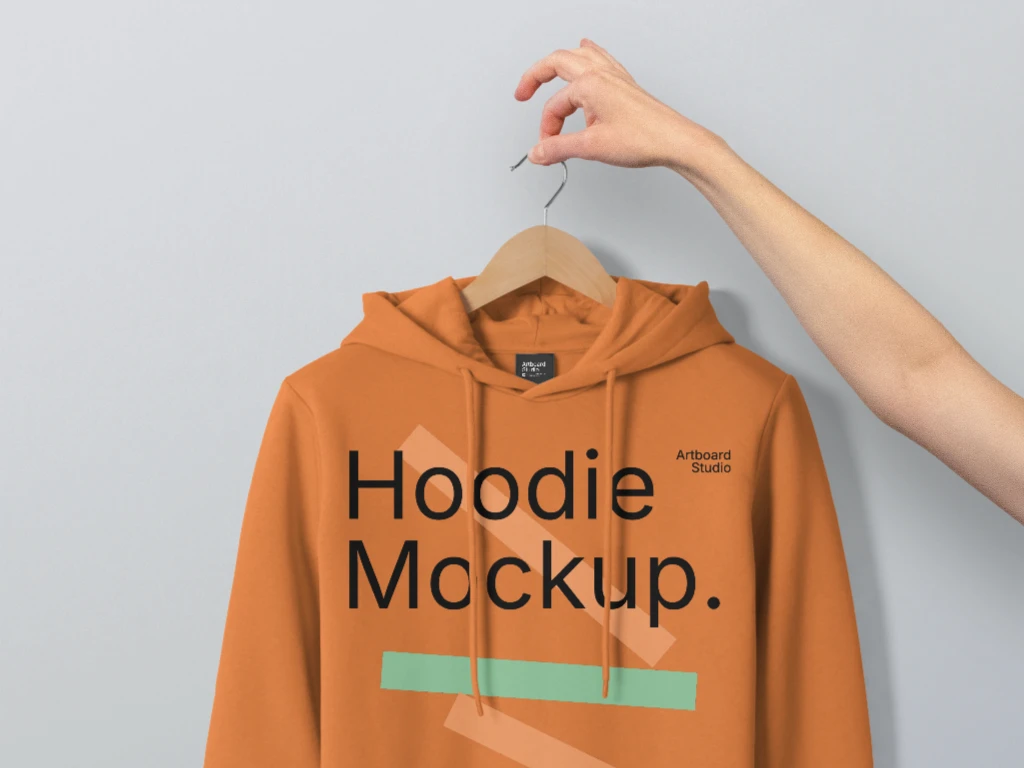 Hoodie mockup with a hanger