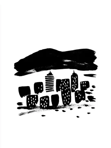 Black illustration of a smiling face