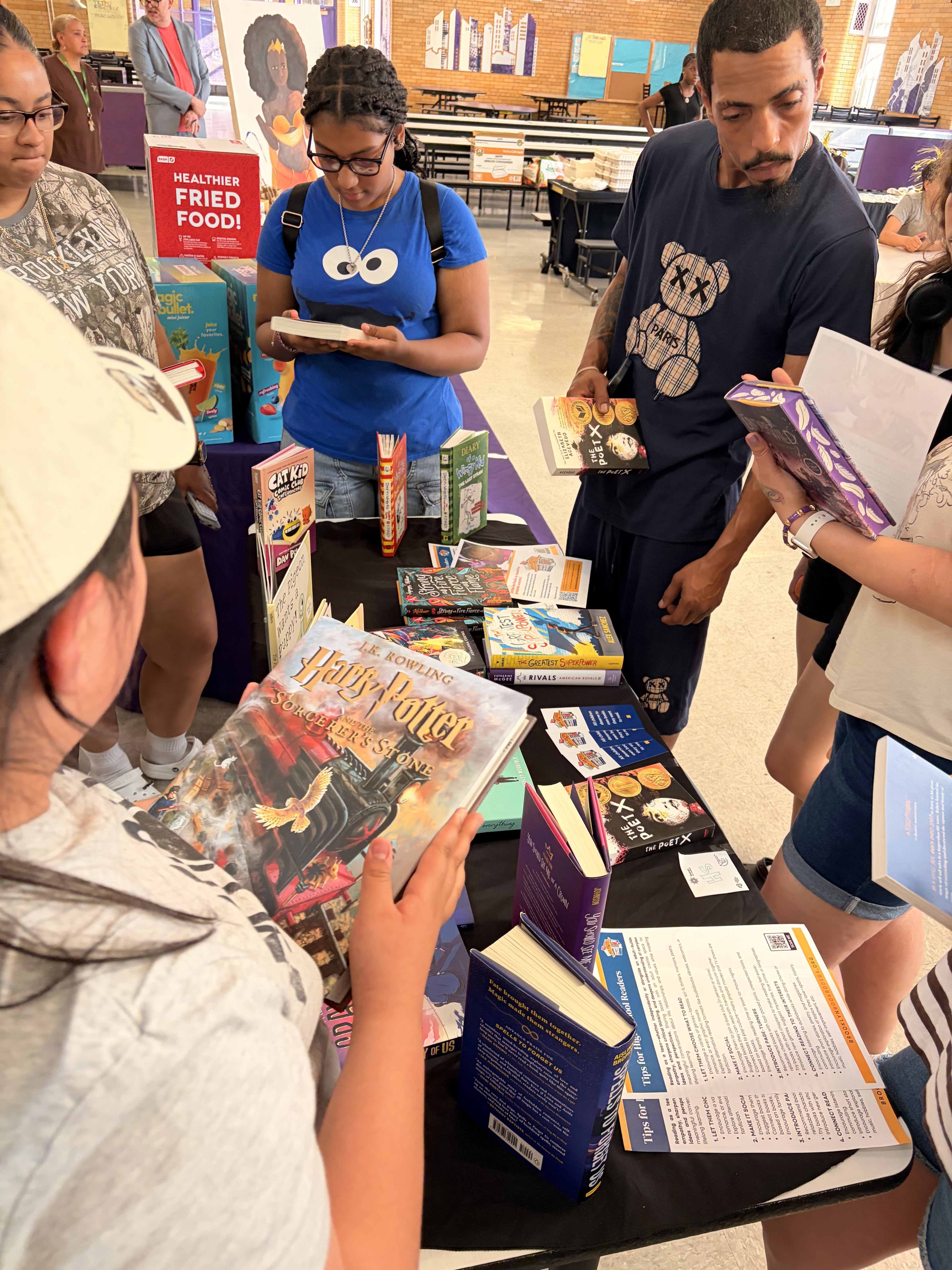 Students at a book fair