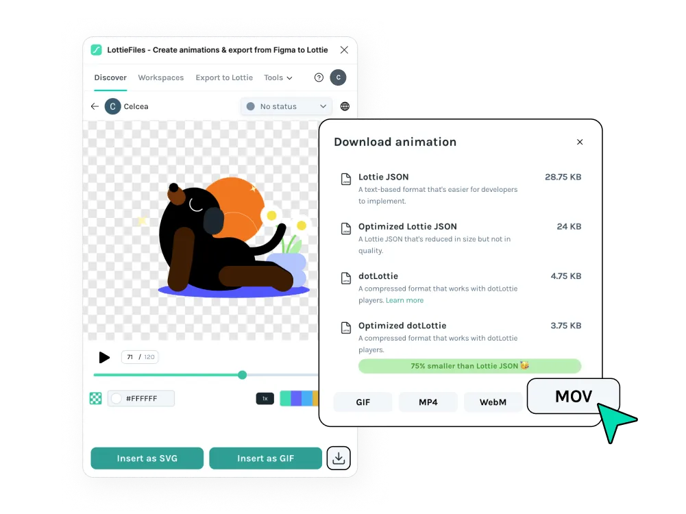 Download animations directly to your device