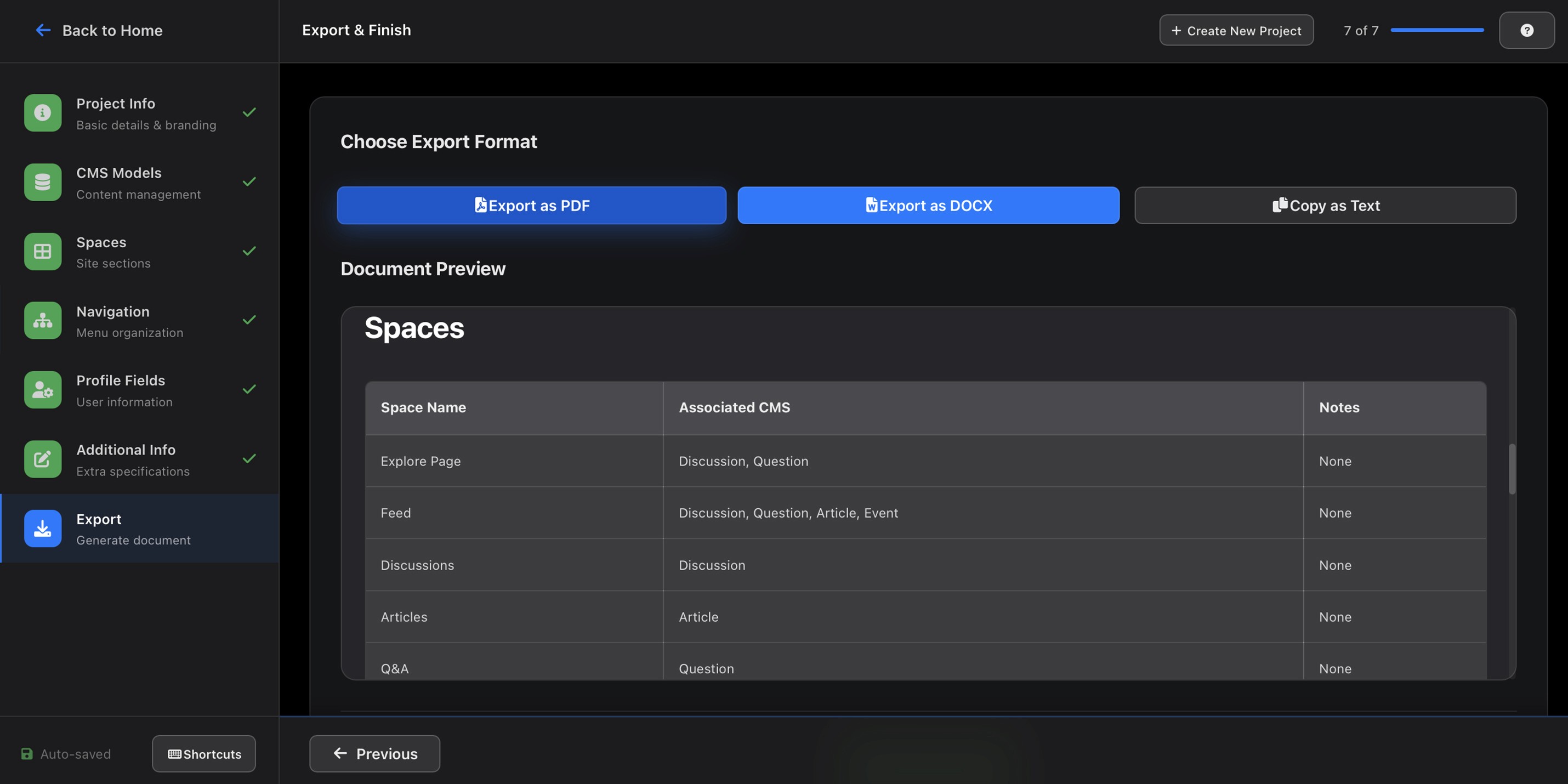 AI Assistant for Design Documentation - Export