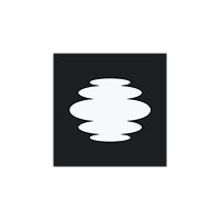 Abstract black and white symmetrical pattern on a square background.
