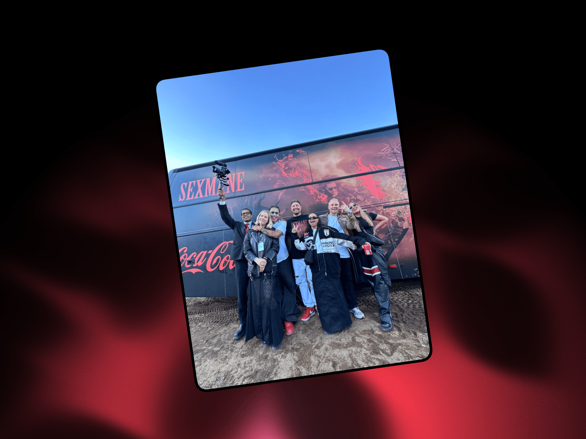 Coca-cola x sexmane 2024 team photo in ruisrock finland