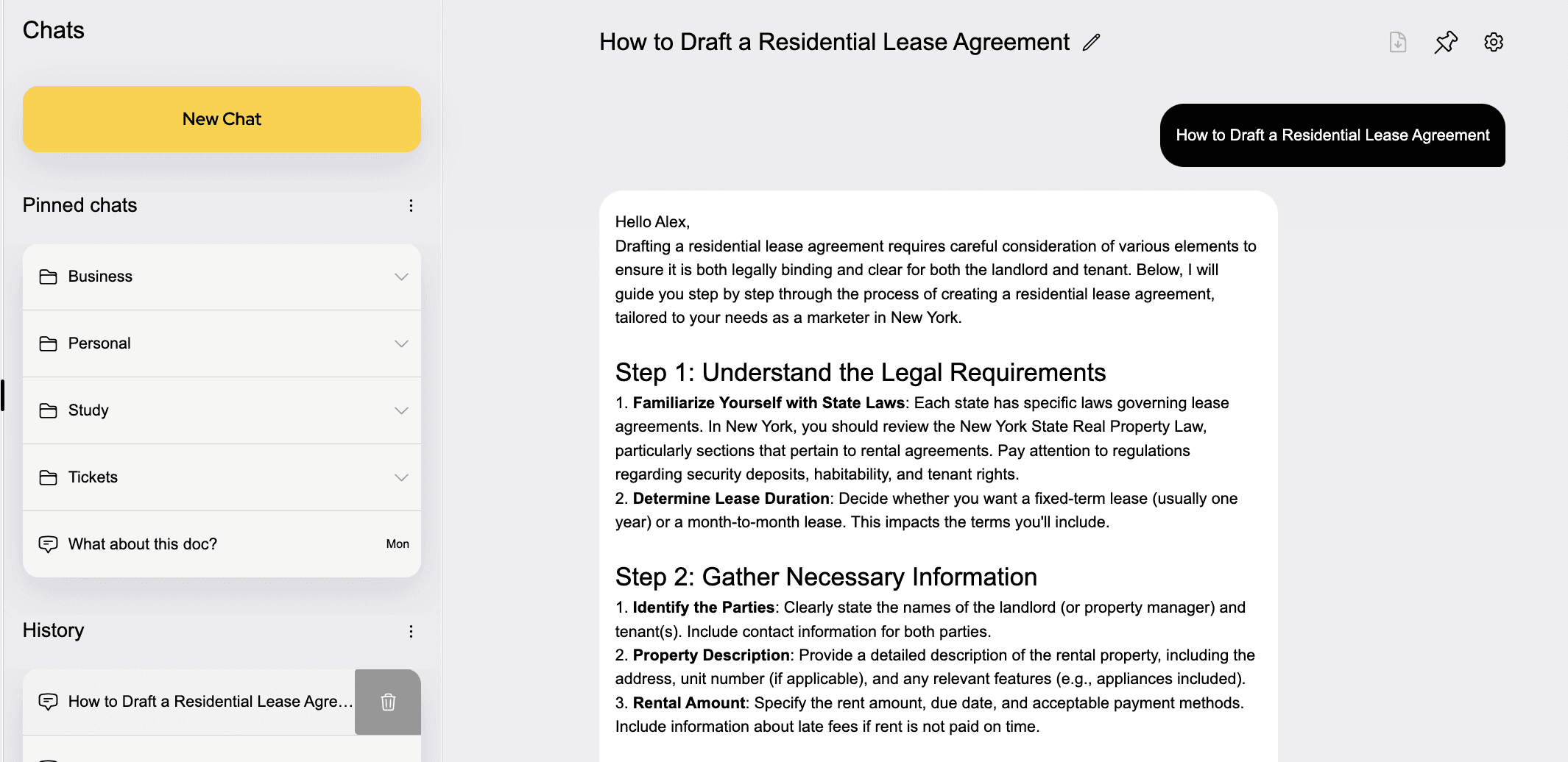 example of how works AI Lawyer